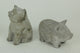 Grey Cement Pudgy Pigs Statue Set of 2 Small