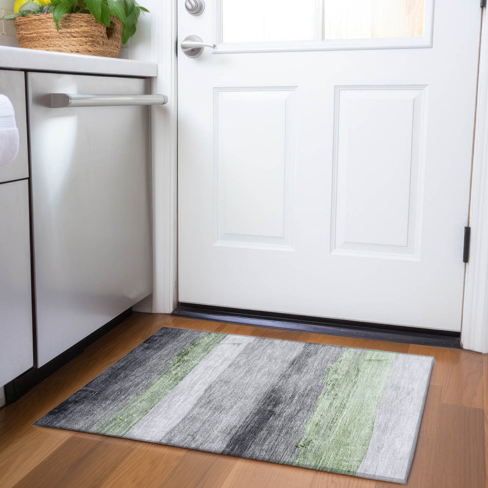 Machine Washable Indoor/Outdoor Chantille ACN1883 Aloe 1'8" x 2'6" Rug