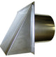Stainless Steel Exterior Side Wall Cap, 8 Inch, With Damper and Screen