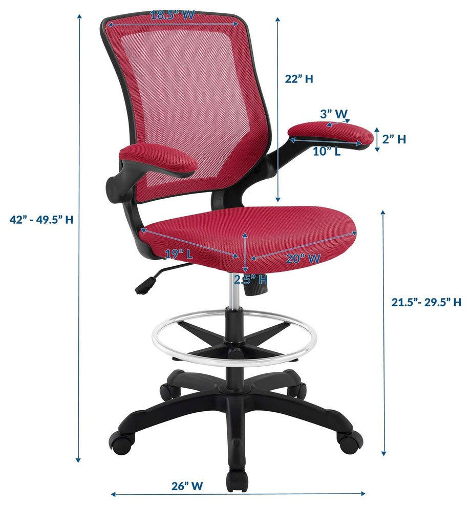Red Veer Drafting Chair