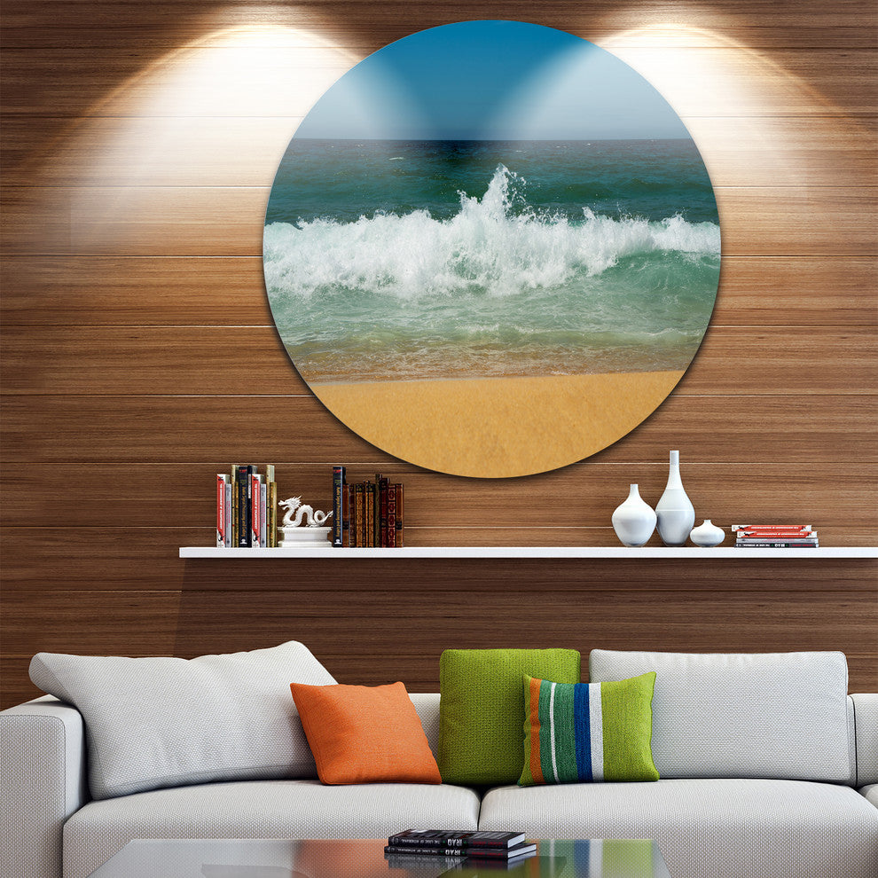 Beautiful Atlantic Beach Portugal, Seascape Round Wall Art, 11"