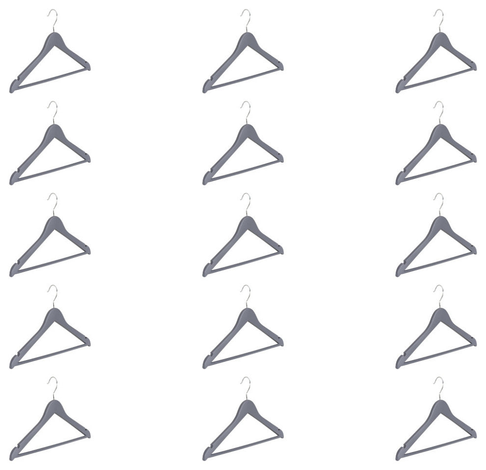 Abs plastic Clothes/Suit Hangers, Perfect for Dresses Blouses&Pants, Shirts, Gray, 15-Pack