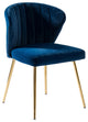 Luna Contemporary Side Chair With Tufted Back, Navy