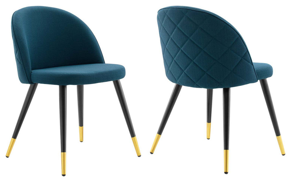 Cordial Upholstered Fabric Dining Chairs - Set of 2-Azure