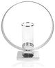 Hurricane Candle Holder on Metal Stand, Silver, Large