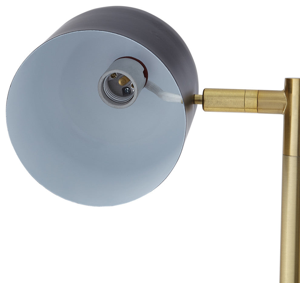 Inspired Home Kailah Floor Lamp, Foot Switch, 2 Lights, Black