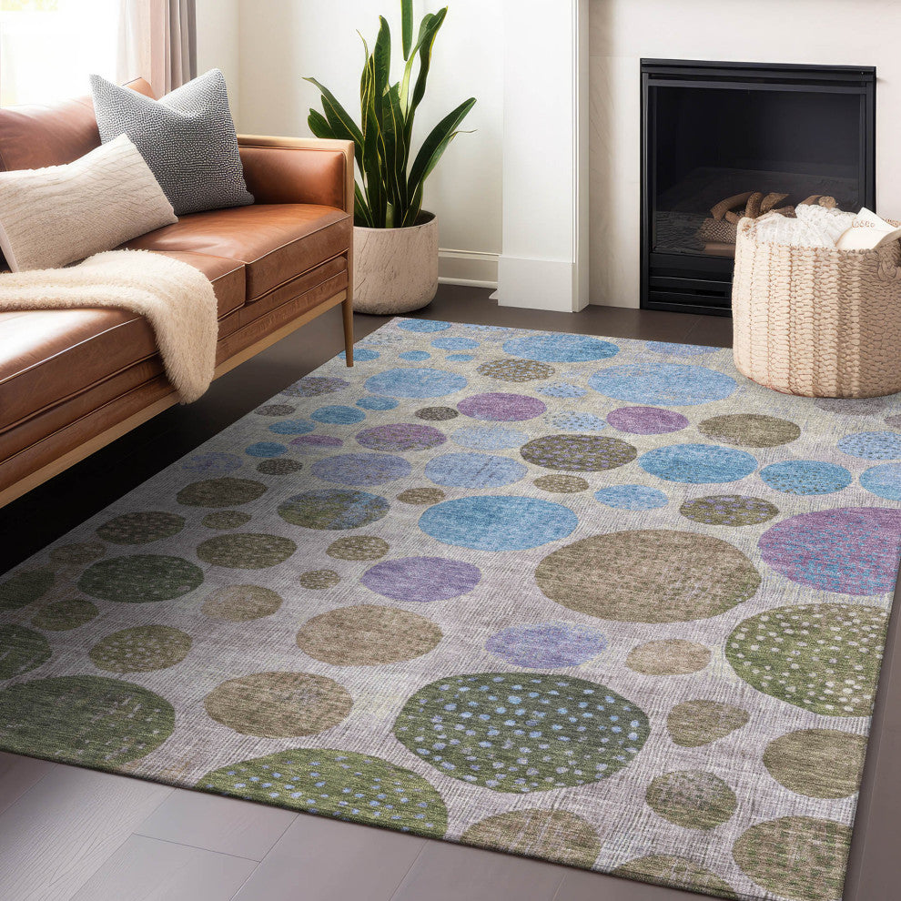 Machine Washable Indoor/Outdoor Chantille ACN1899 Taupe 9' x 12' Rug
