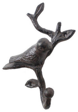 Cast Iron Decorative Bird Hook 6'' - Door Decor - Home Wall Hook