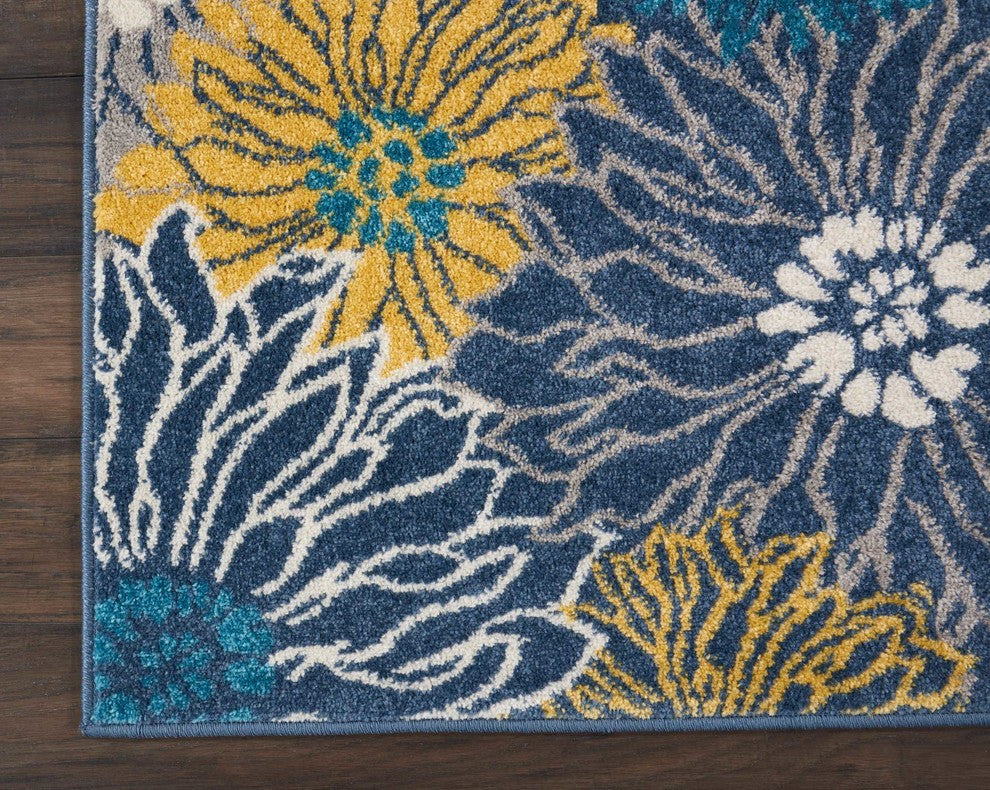 Nourison Passion Blue Area Rug, 2'2"x7'6"