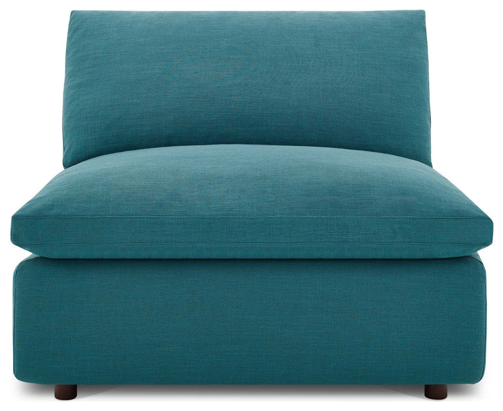 Commix Down Filled Overstuffed 6 Piece Sectional Sofa Set Teal