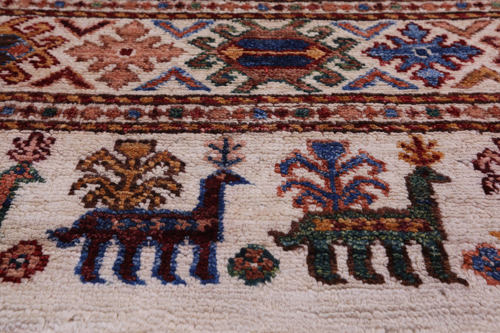 5' 6" X 7' 9" Persian Gabbeh Tribal Handmade Wool Rug Q11213
