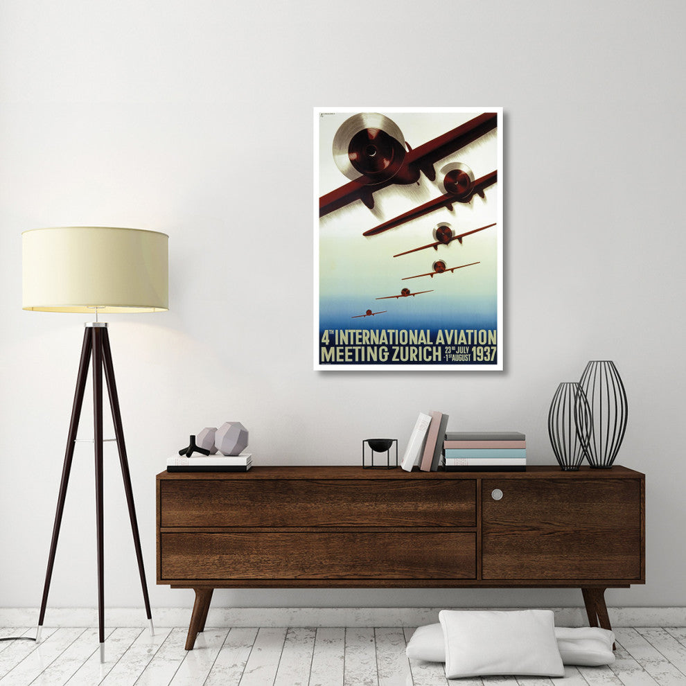 "4th Meeting Aeronautique International" Paper Print by Otto Baumberger, 33"x46"