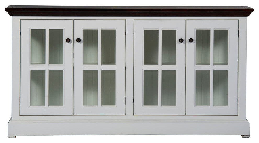 63" West Winds Credenza, Base: Khaki Green, Top: Concord Cherry