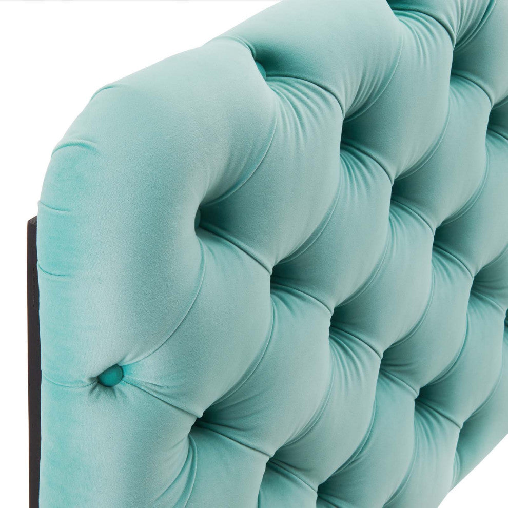 Lizzy Tufted Twin Performance Velvet Headboard Mint