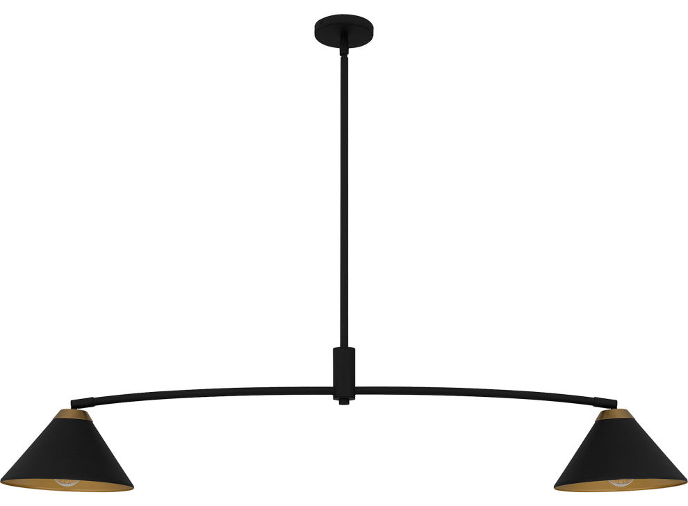 Quoizel ALS252 Alscott 2 Light 52"W Linear Chandelier - Matte Black