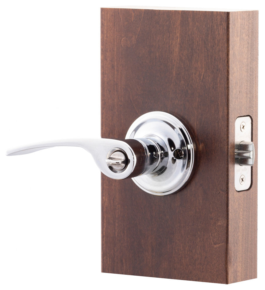 KL2240BC Scandinavian Style Keyed Entry Lever, Polished Stainless
