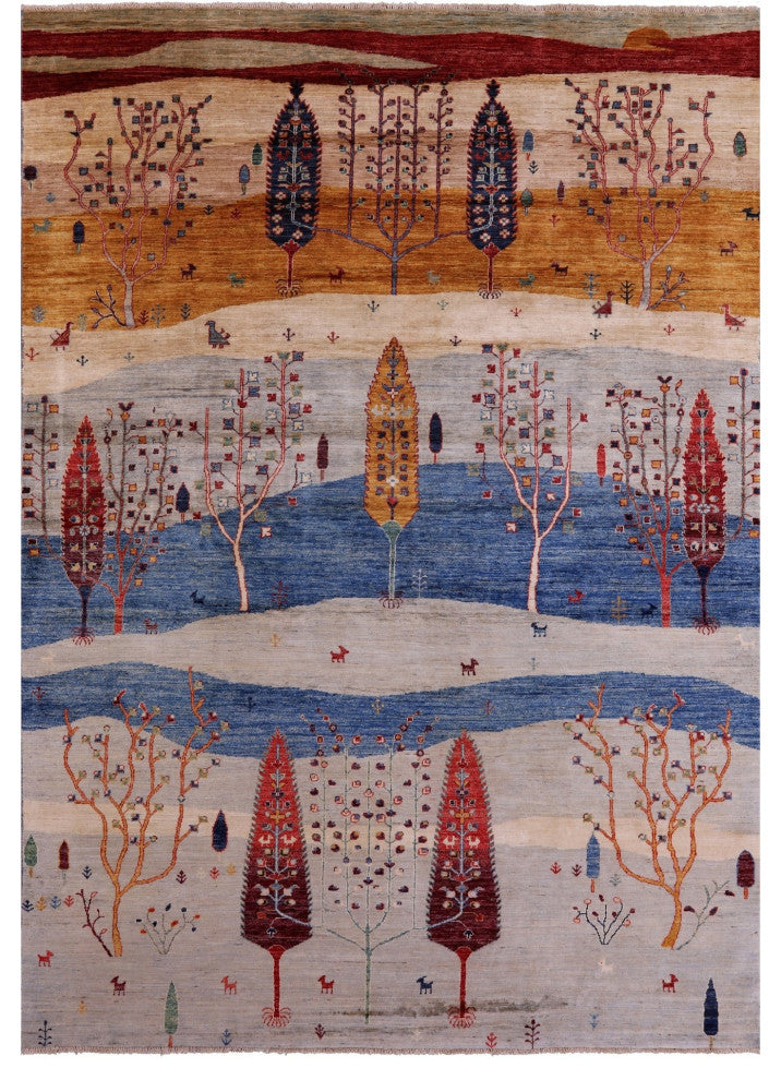 6' 10" X 9' 8" Tribal Persian Gabbeh Handmade Rug Q5259