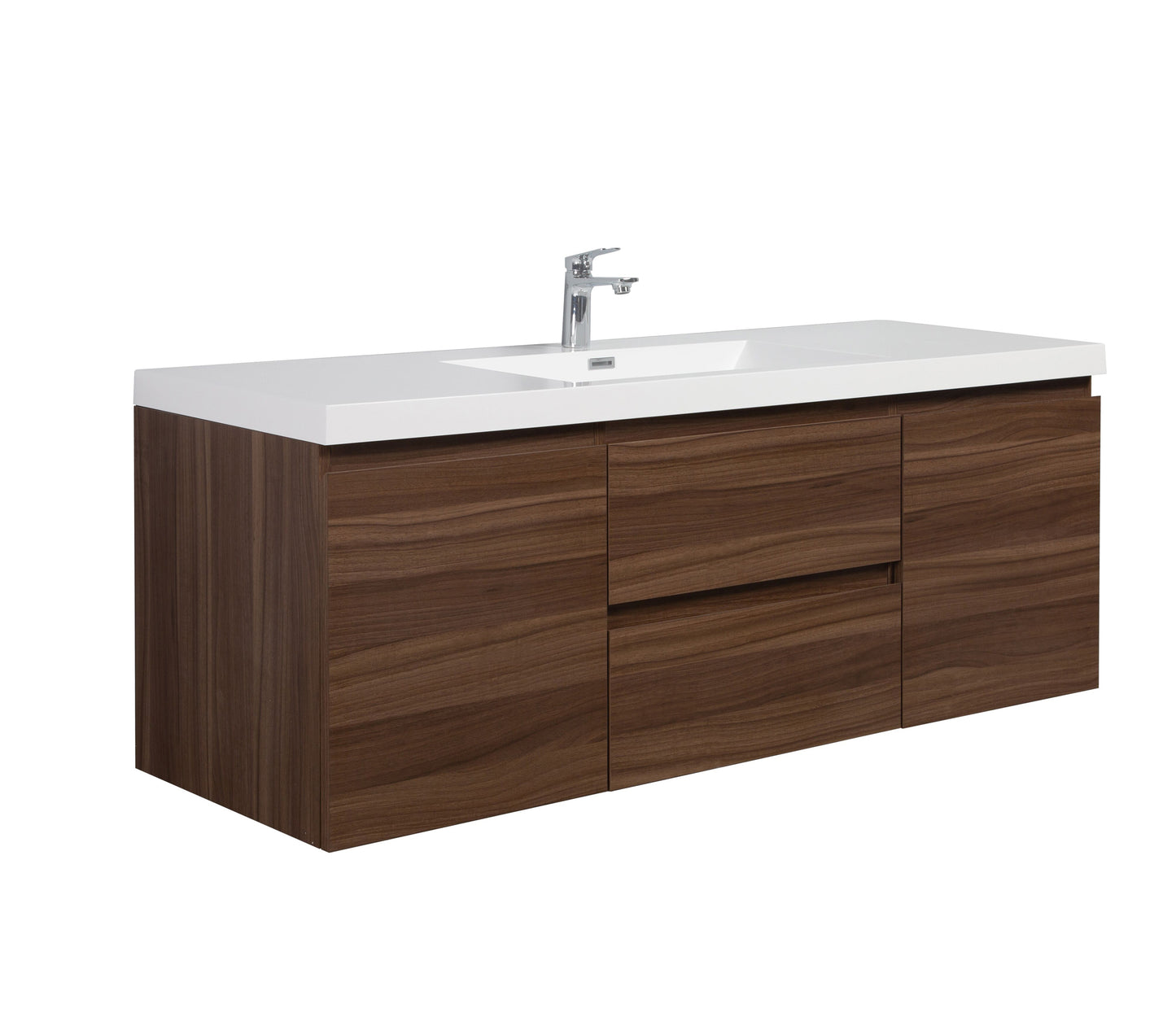 Alma-Pre 48"³ Wall Mounted Vanity With Integrated Sink, Ebony Brown