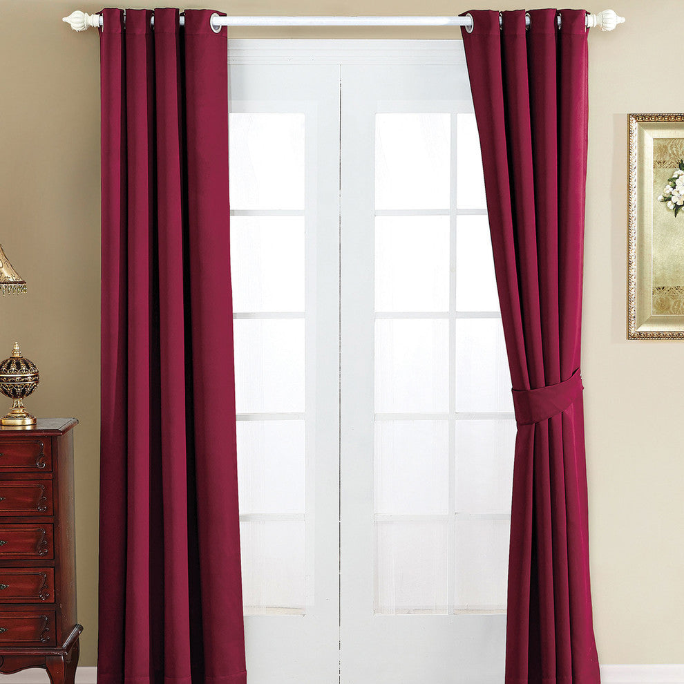 Serenta Black Out Curtains 4 Piece Sets, Burgundy, 54" X 84"