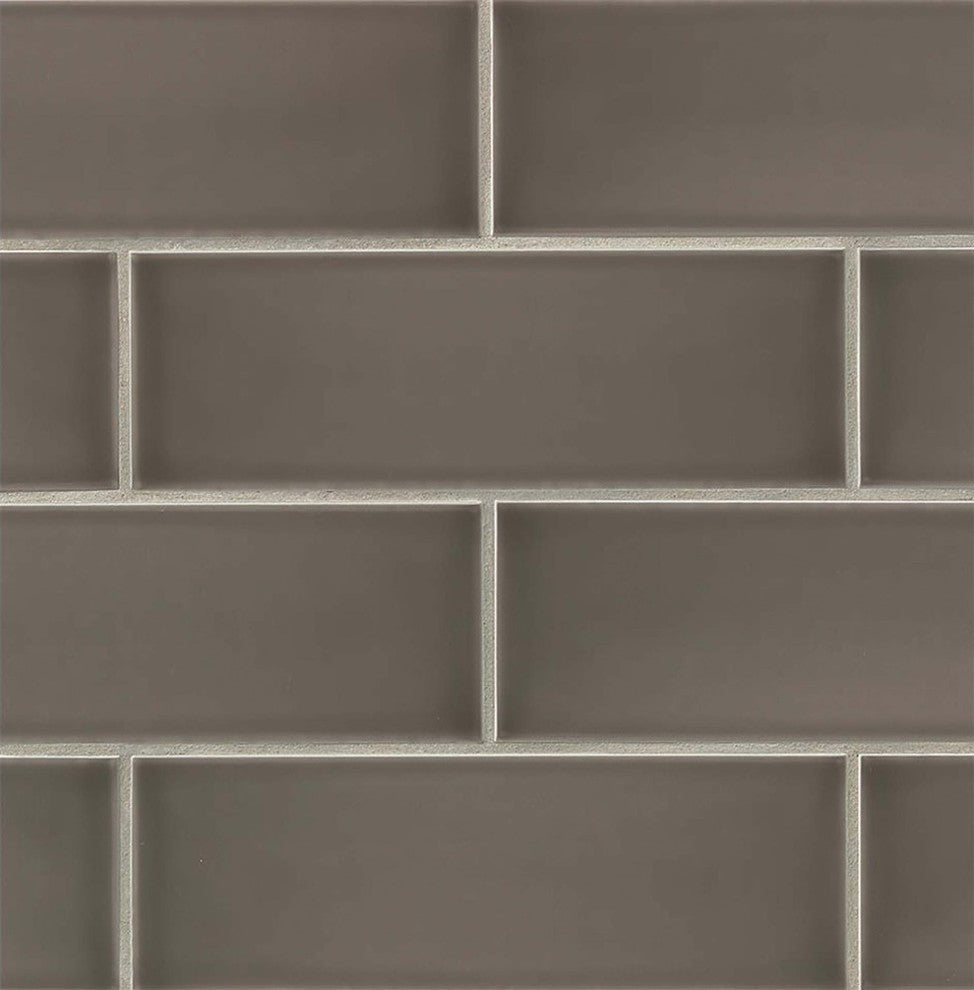 Grace 4"x12" Glossy Subway Tile, Moka