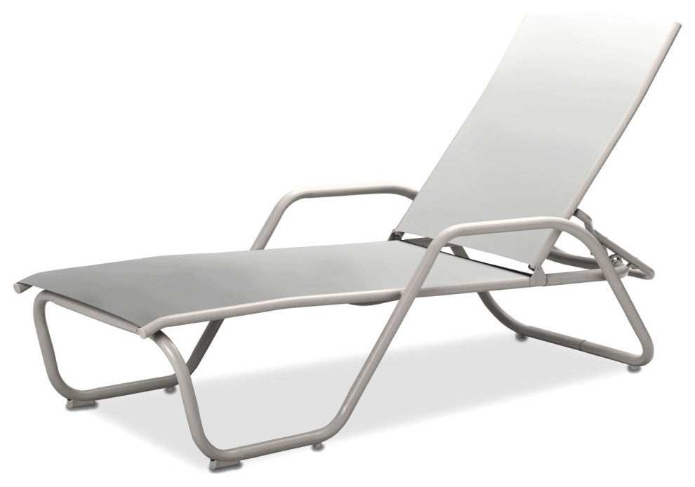 Gardenella Sling 4-Position Chaise, Textured White, White