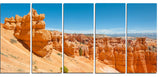 Beautiful Bryce Canyon, Landscape Canvas Art Print, 60"x28", 5 Panels