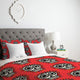 Deny Designs Andi Bird Sugar Skull Fun Red Duvet Cover - Lightweight