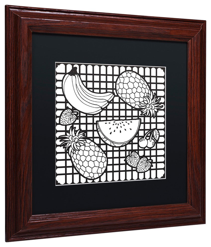 Hello Angel 'Fruit' Art, Wood Frame, Black Mat, 11x11