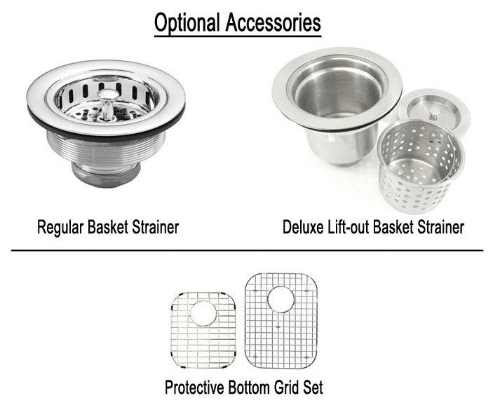 32" Stainless Steel Undermount Double Bowl Kitchen Sink, 16 Gauge, Right