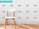 Clouds Fabric Wall Decals, Set of 18 Clouds, Grey