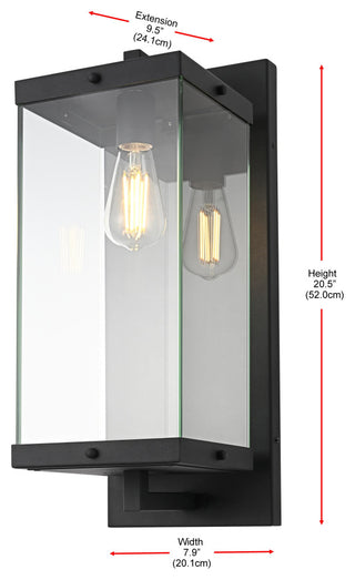 Home Living 8" Outdoor Wall Sconce, Black