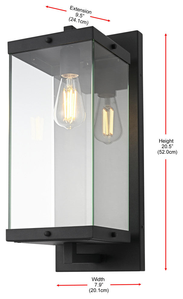 Home Living 8" Outdoor Wall Sconce, Black