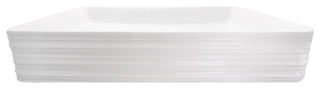 NP-208513 Rectangular Porcelain Sink w/ Grooved Exterior, Drain Option, Brushed Nickel