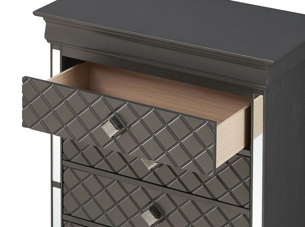 Verona 5-Drawer Chest, Charcoal