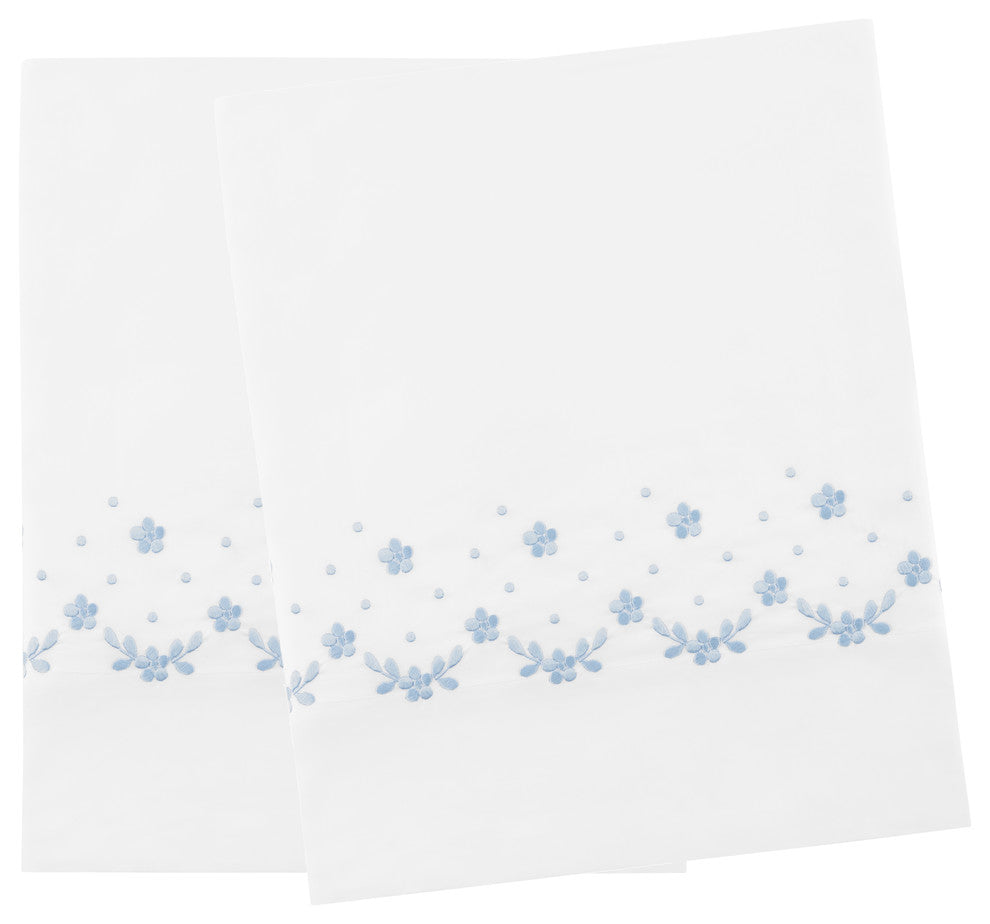 Meadow Pillowcases, Set of 2, Blue, Standard