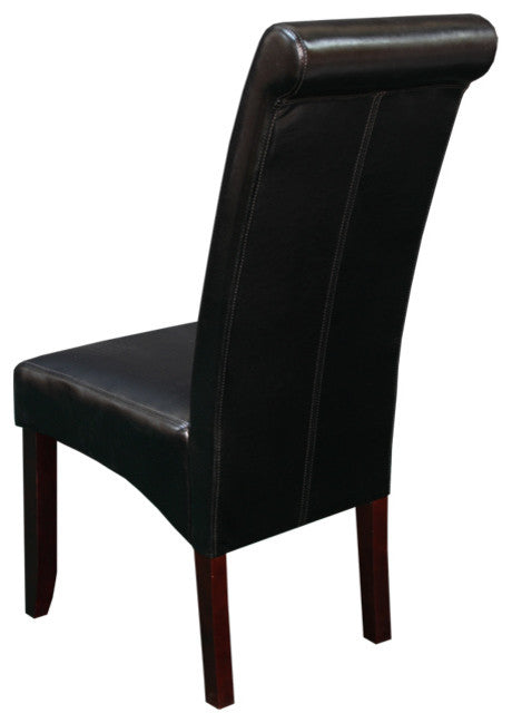 Milan Faux Leather Blue Dining Chairs, Set of 2, Black