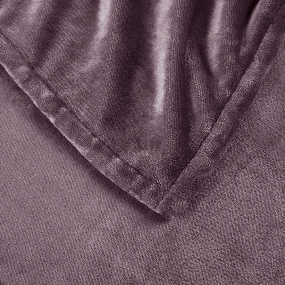 Serta Plush Heated Blanket, Purple