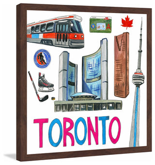 "Toronto Entertainment" Framed Painting Print , 18x18