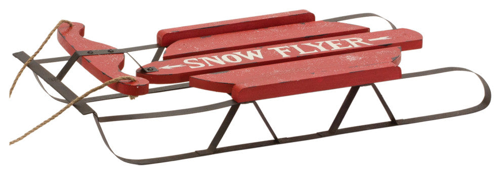 Vintage Wooden Snow Sled, Set of 2