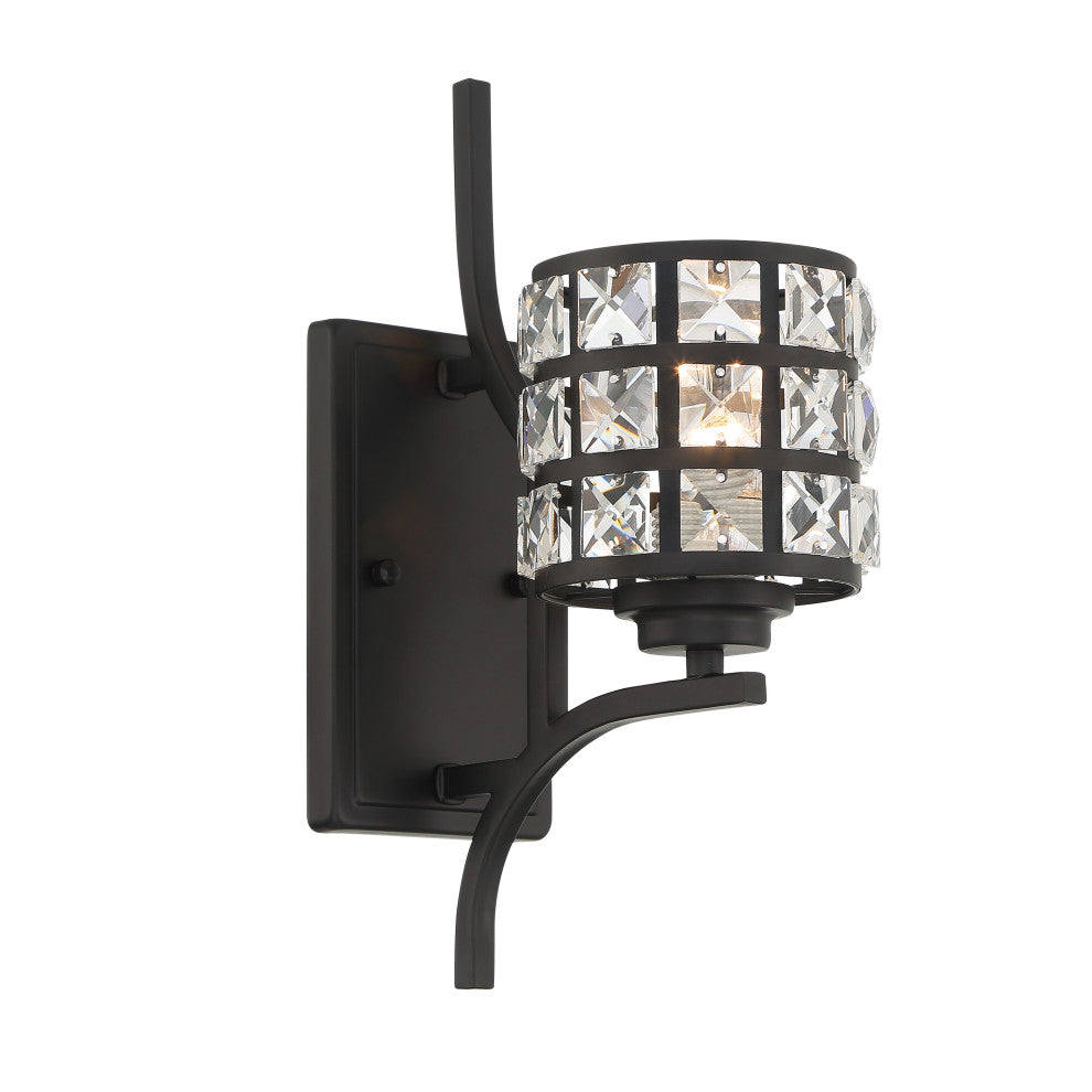 1- Light Weathered Black Armed Sconce
