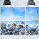 "Baratti Bay Rocks in Waters at Sunset" Metal Wall Art, 3 Panels, 36"x28"