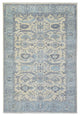 Ivory Hand Knotted Fine Peshawar Heriz Design Soft Wool Oriental Rug, 6'1"x9'0"