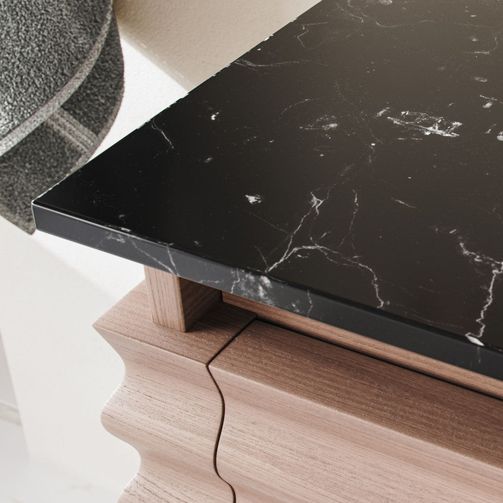 The Accordion Bathroom Vanity, Chestnut Oak, 60", Right Single Sink, Wall Mounted