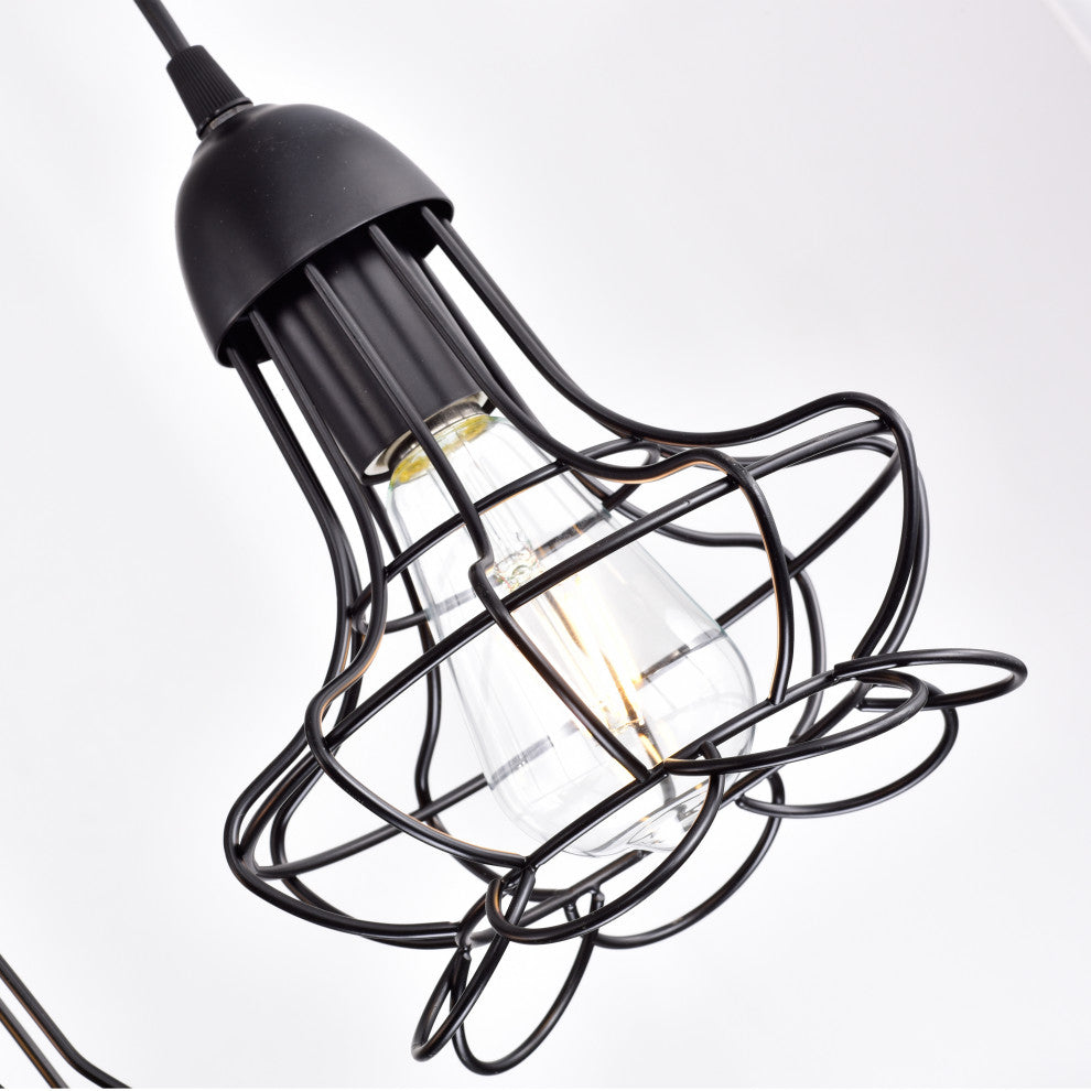 Thoas 5-Light Black Cluster Pendant