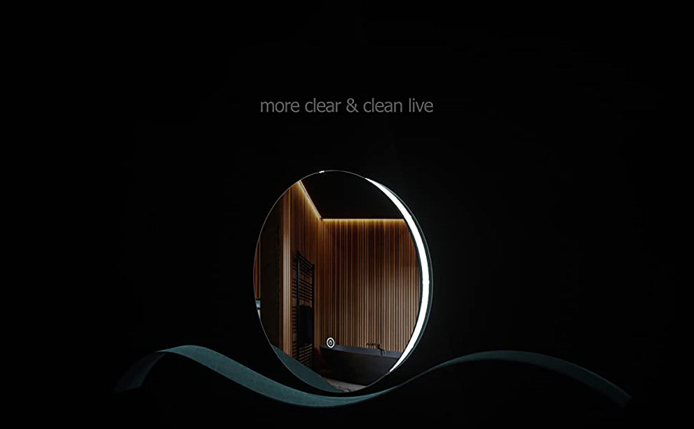 Backlit Anti-fog Double Color LED Bathroom Mirror, 24Inch Round