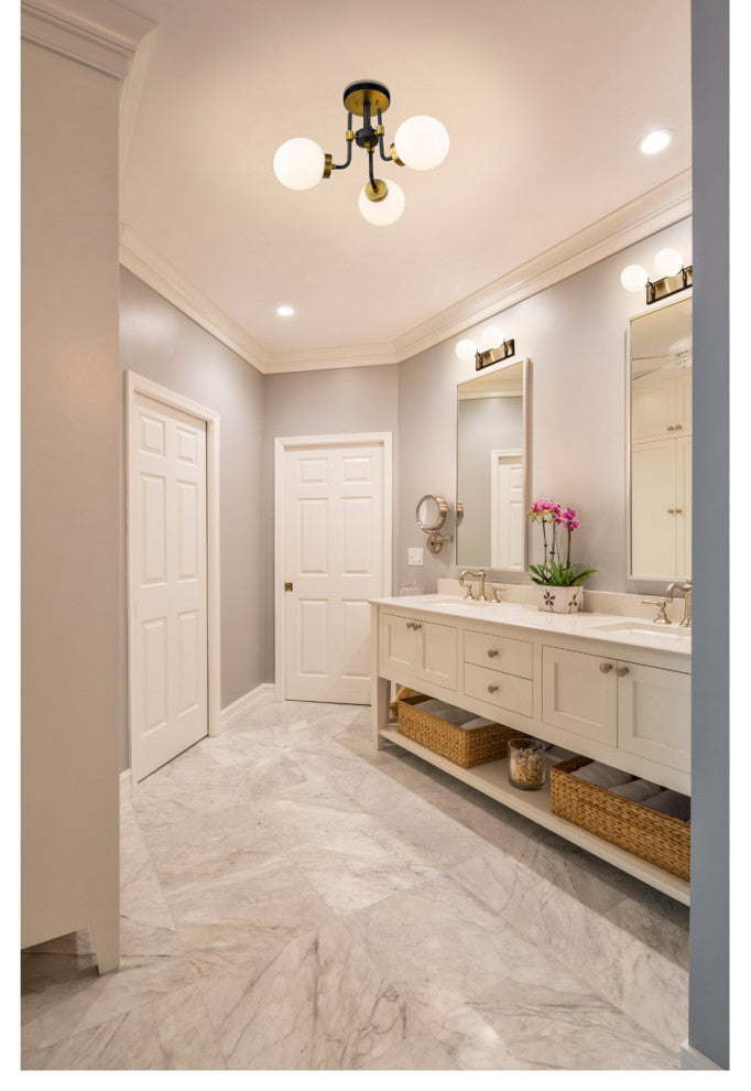 Zlite 477-3SF-MB-OBR 3-Light Semi Flush Mount, Opal
