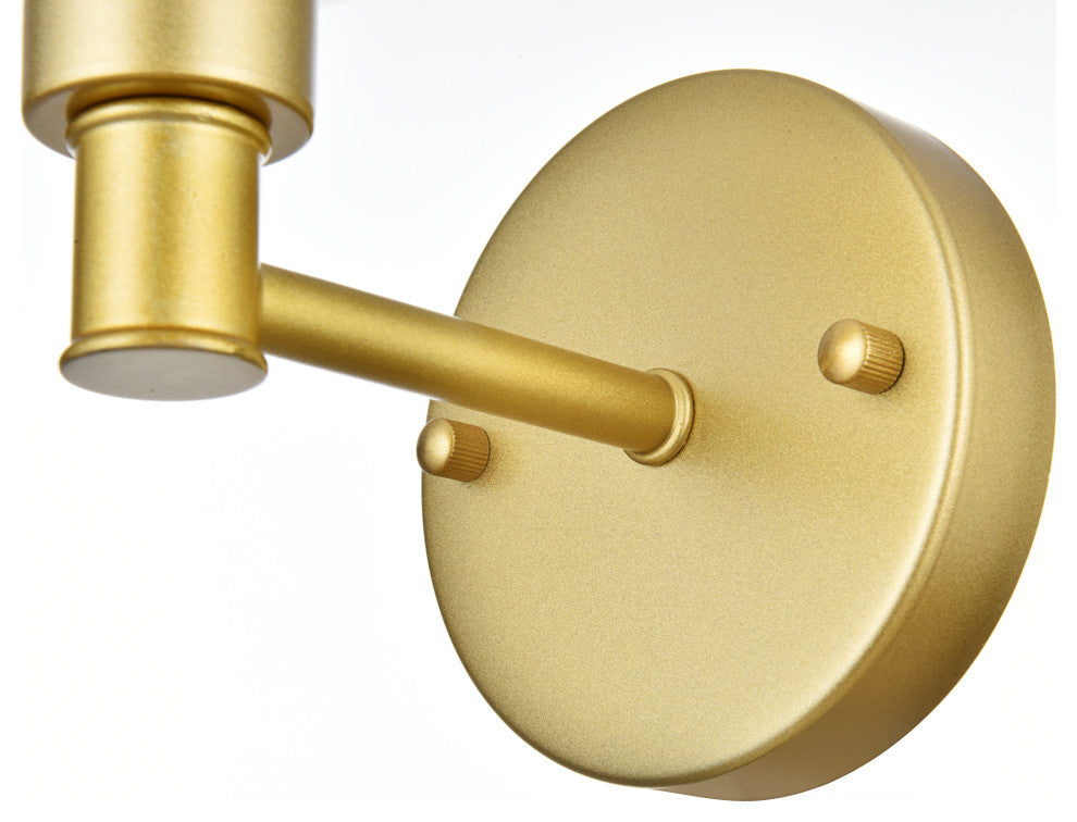 1 Light Brass And Frosted White Bath Sconce