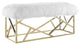 Modway Intersperse Sheepskin Bench, Gold White