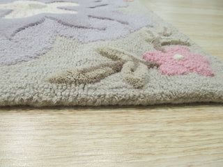 EORC Gray Hand-Tufted Wool Kid's Butterfly Rug 2' x 3'