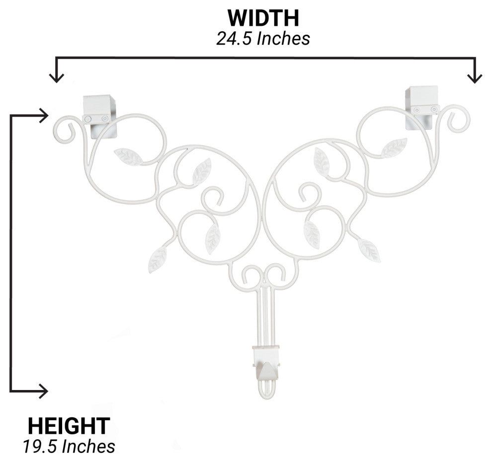 Adjustable Wreath Hanger for Door Ivy, White